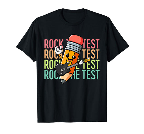 Rock Test Funny Testing Day Student T-Shirt - Novelty Apparel for Adults - T-Shirt, Sweatshirt, Hoodie