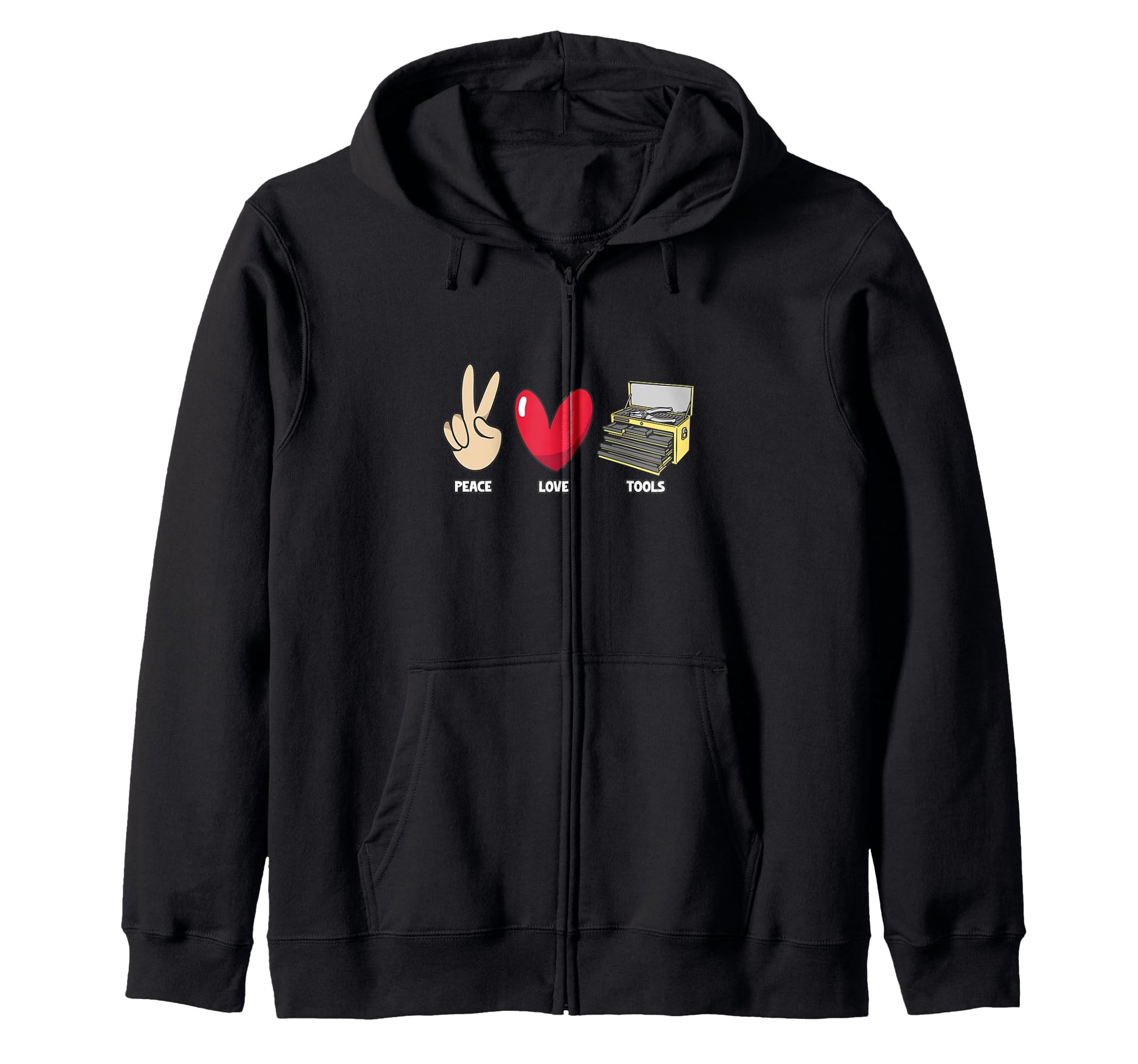 Peace Love Tools Craftsman Enthusiast Hoodie - Casual Everyday Wear Unisex - T-Shirt, Sweatshirt, Hoodie