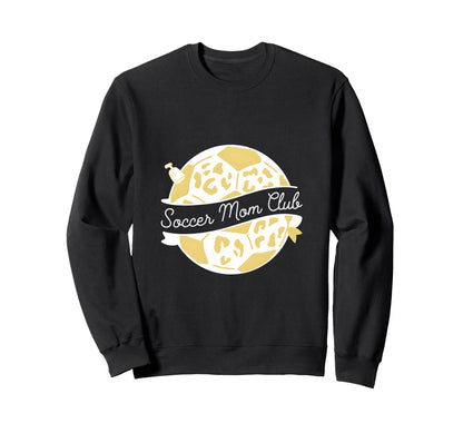 Soccer Mom Club Leopard Soccer Sweatshirt - Fun Novelty Design for Adults - T-Shirt, Sweatshirt, Hoodie