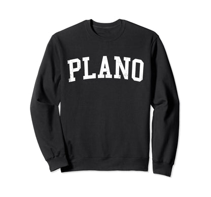 Plano Tx Distressed White Varsity Sweatshirt - Unique Graphic Unisex - T-Shirt, Sweatshirt, Hoodie