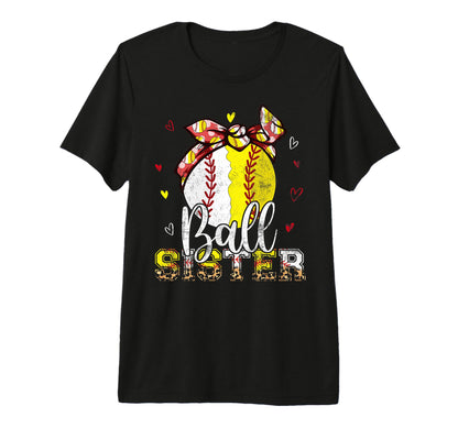 Softball Baseball Ball Sister T-Shirt - Custom Art Print for Adults - T-Shirt, Sweatshirt, Hoodie