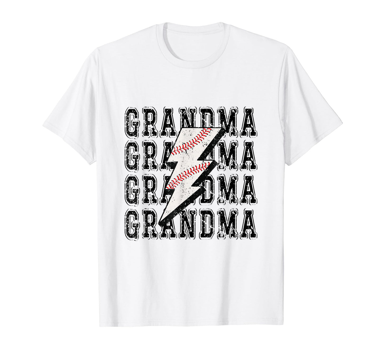 Baseball Grandma Lightning Bolt T-Shirt - Minimalist Print for Adults - T-Shirt, Sweatshirt, Hoodie