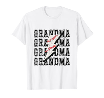 Baseball Grandma Lightning Bolt T-Shirt - Minimalist Print for Adults - T-Shirt, Sweatshirt, Hoodie