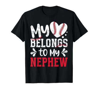 My Heart Baseball Aunt Baseball Player T-Shirt - Unique Graphic for Adults - T-Shirt, Sweatshirt, Hoodie