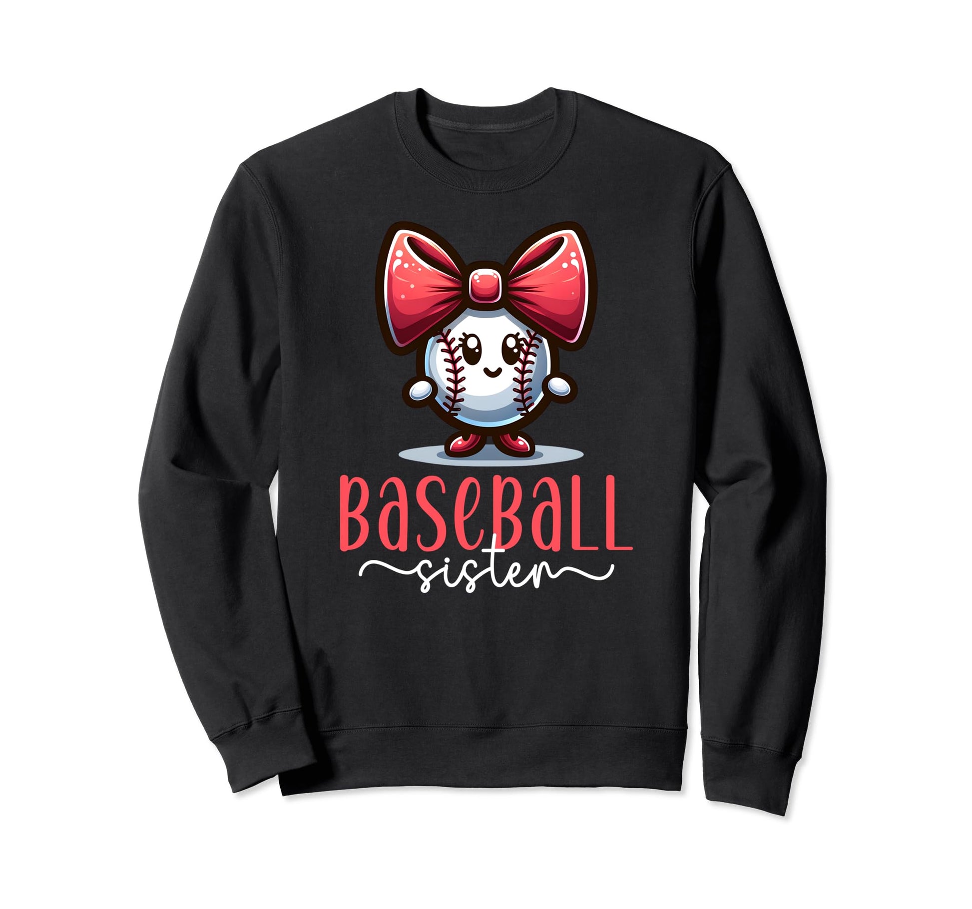 Baseball Sister Cartoon Coquette Sweatshirt - Novelty Apparel Men Women - T-Shirt, Sweatshirt, Hoodie