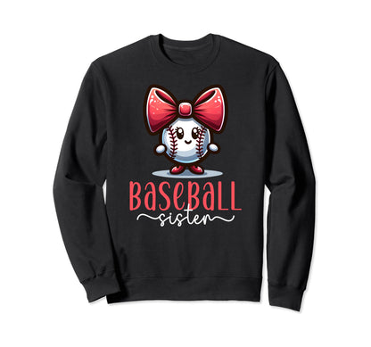 Baseball Sister Cartoon Coquette Sweatshirt - Novelty Apparel Men Women - T-Shirt, Sweatshirt, Hoodie
