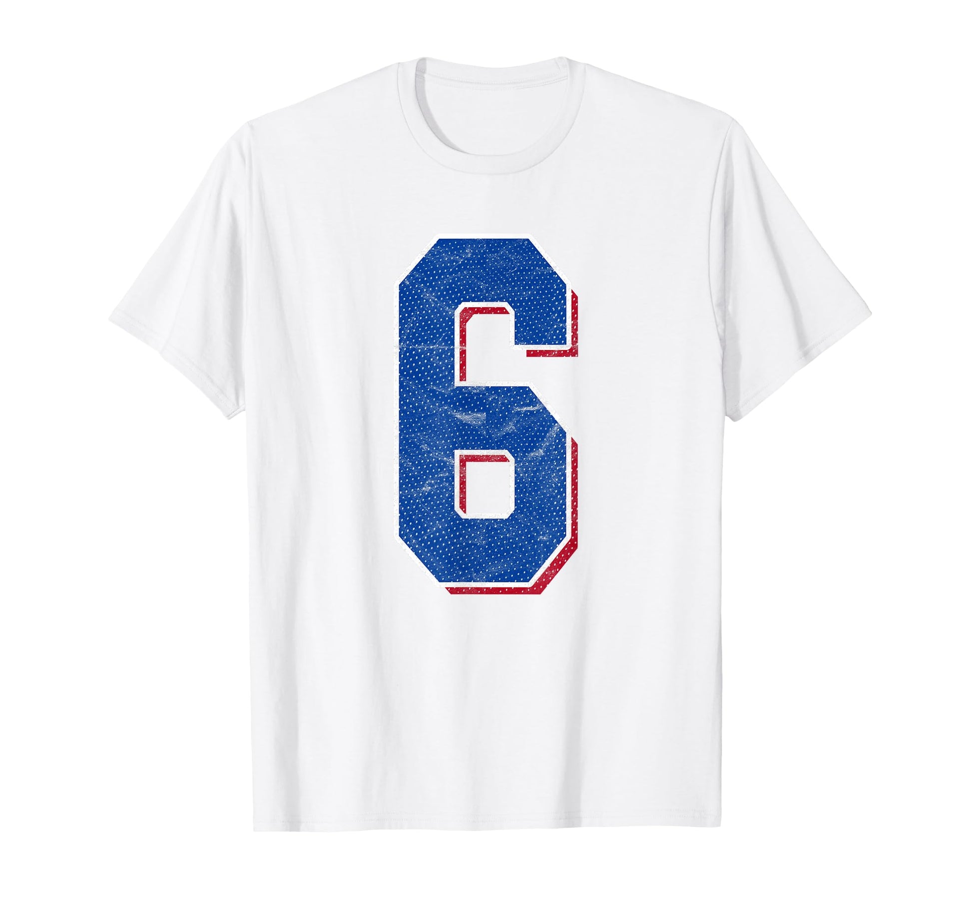 Number 6 Numbered Uniform Sports T-Shirt - Custom Art Print for Adults - T-Shirt, Sweatshirt, Hoodie