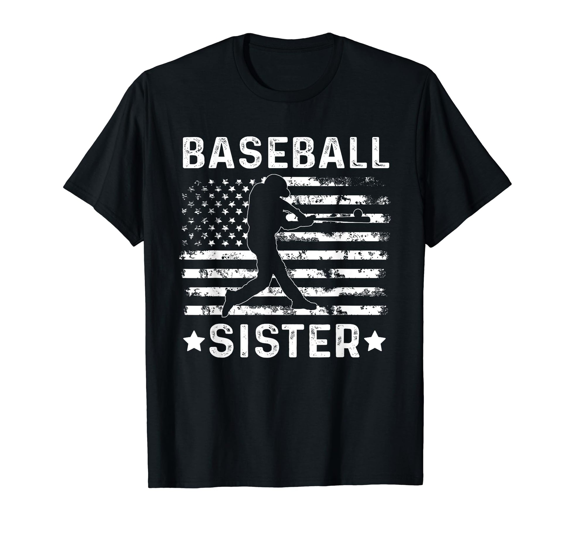 Baseball Sister Usa Flag 4Th July T-Shirt - Aesthetic Graphic for Adults - T-Shirt, Sweatshirt, Hoodie