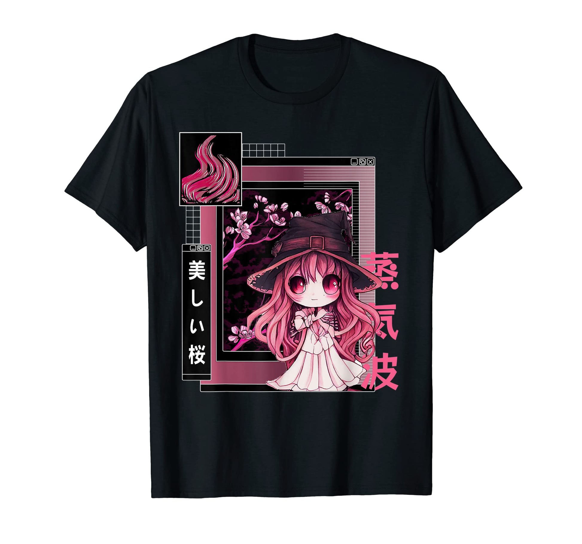 Witch Chibi Japanese Vaporwave T-Shirt - Aesthetic Graphic Unisex - T-Shirt, Sweatshirt, Hoodie