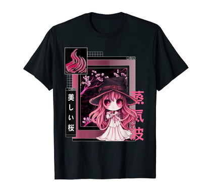 Witch Chibi Japanese Vaporwave T-Shirt - Aesthetic Graphic Unisex - T-Shirt, Sweatshirt, Hoodie