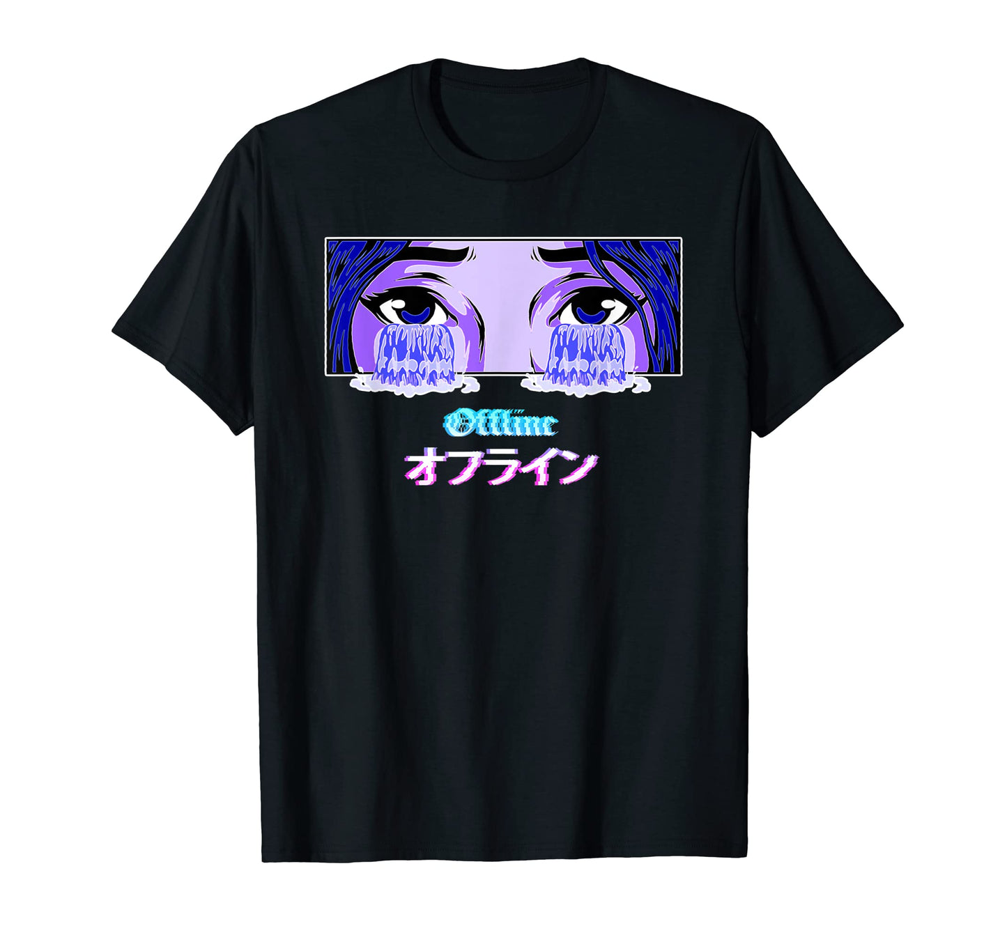Offline Aesthetic Anime Vaporwave T-Shirt - Unique Graphic Men Women - T-Shirt, Sweatshirt, Hoodie