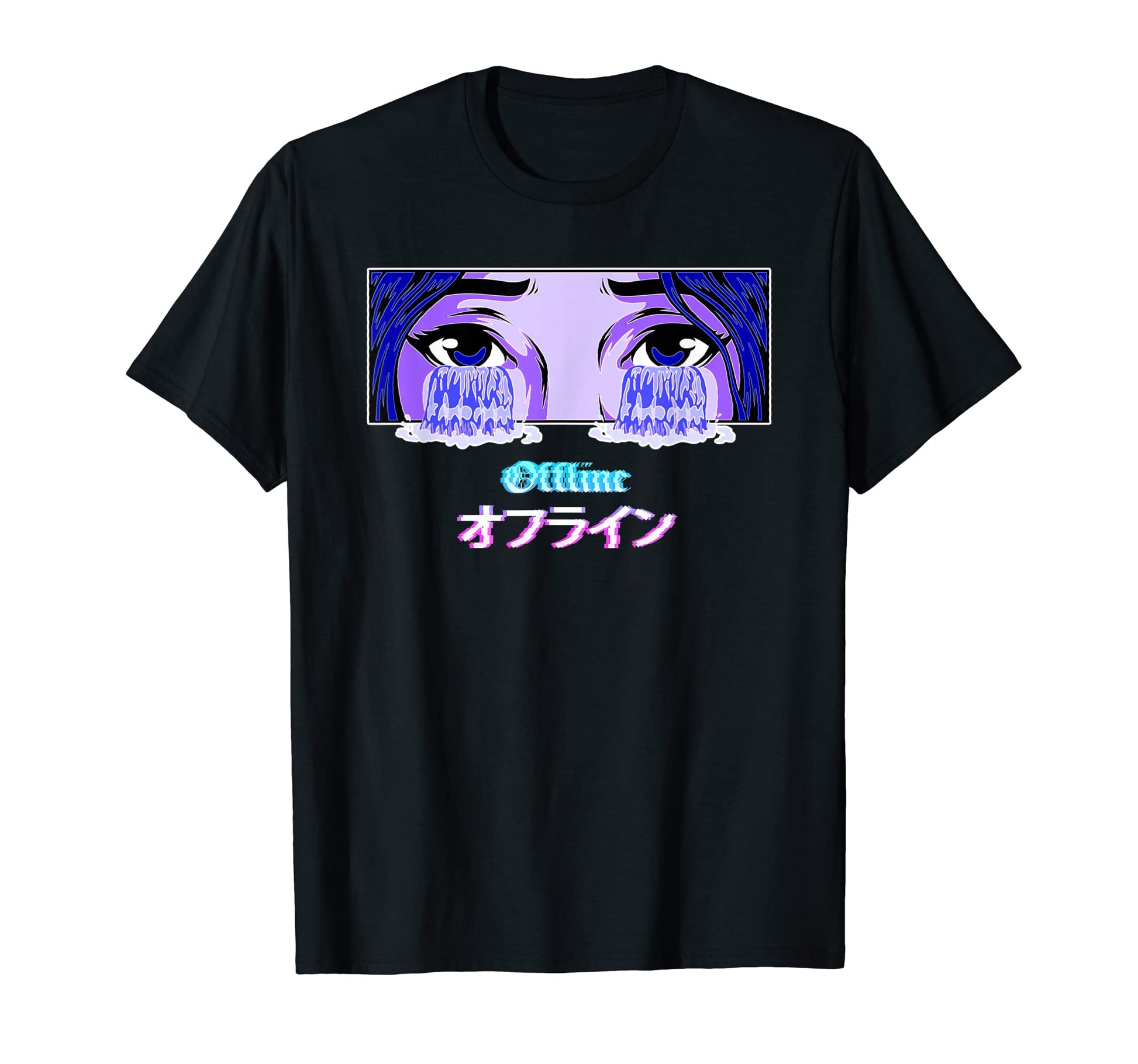 Offline Aesthetic Anime Vaporwave T-Shirt - Unique Graphic Men Women - T-Shirt, Sweatshirt, Hoodie