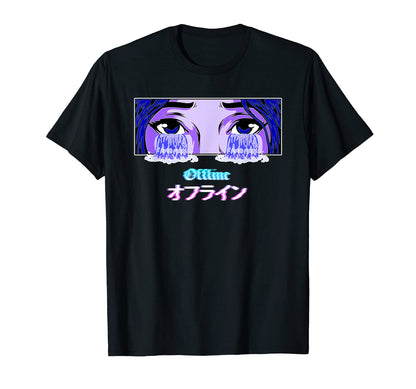 Offline Aesthetic Anime Vaporwave T-Shirt - Unique Graphic Men Women - T-Shirt, Sweatshirt, Hoodie
