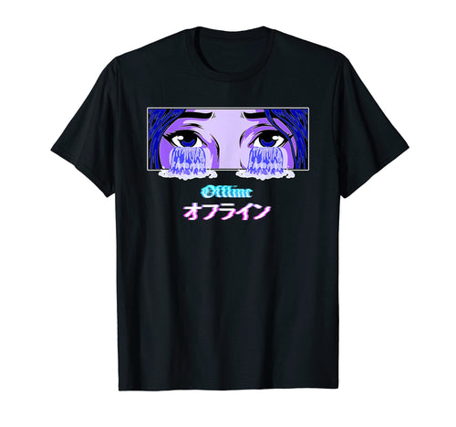 Offline Aesthetic Anime Vaporwave T-Shirt - Unique Graphic Men Women - T-Shirt, Sweatshirt, Hoodie