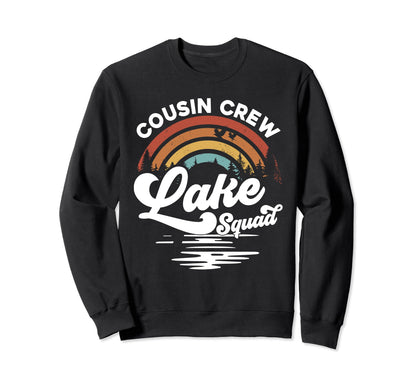 Cousin Crew Lake Squad Groovy Sweatshirt - Unique Graphic Men Women - T-Shirt, Sweatshirt, Hoodie