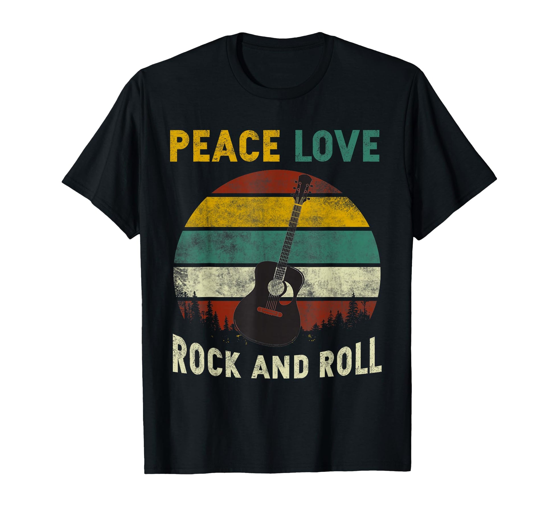 Peace Love Rock And Roll Guitar Player T-Shirt - Minimalist Print Unisex - T-Shirt, Sweatshirt, Hoodie