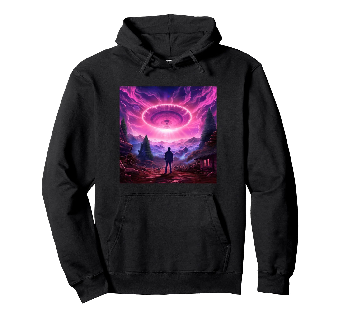 Alien Abduction Alien Vaporwave Ufo Hoodie - Novelty Apparel Unisex - T-Shirt, Sweatshirt, Hoodie