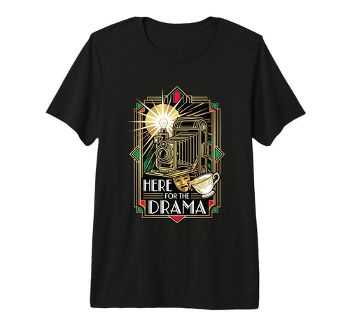 Here Drama Camera Art Deco T-Shirt - Aesthetic Graphic Men Women - T-Shirt, Sweatshirt, Hoodie
