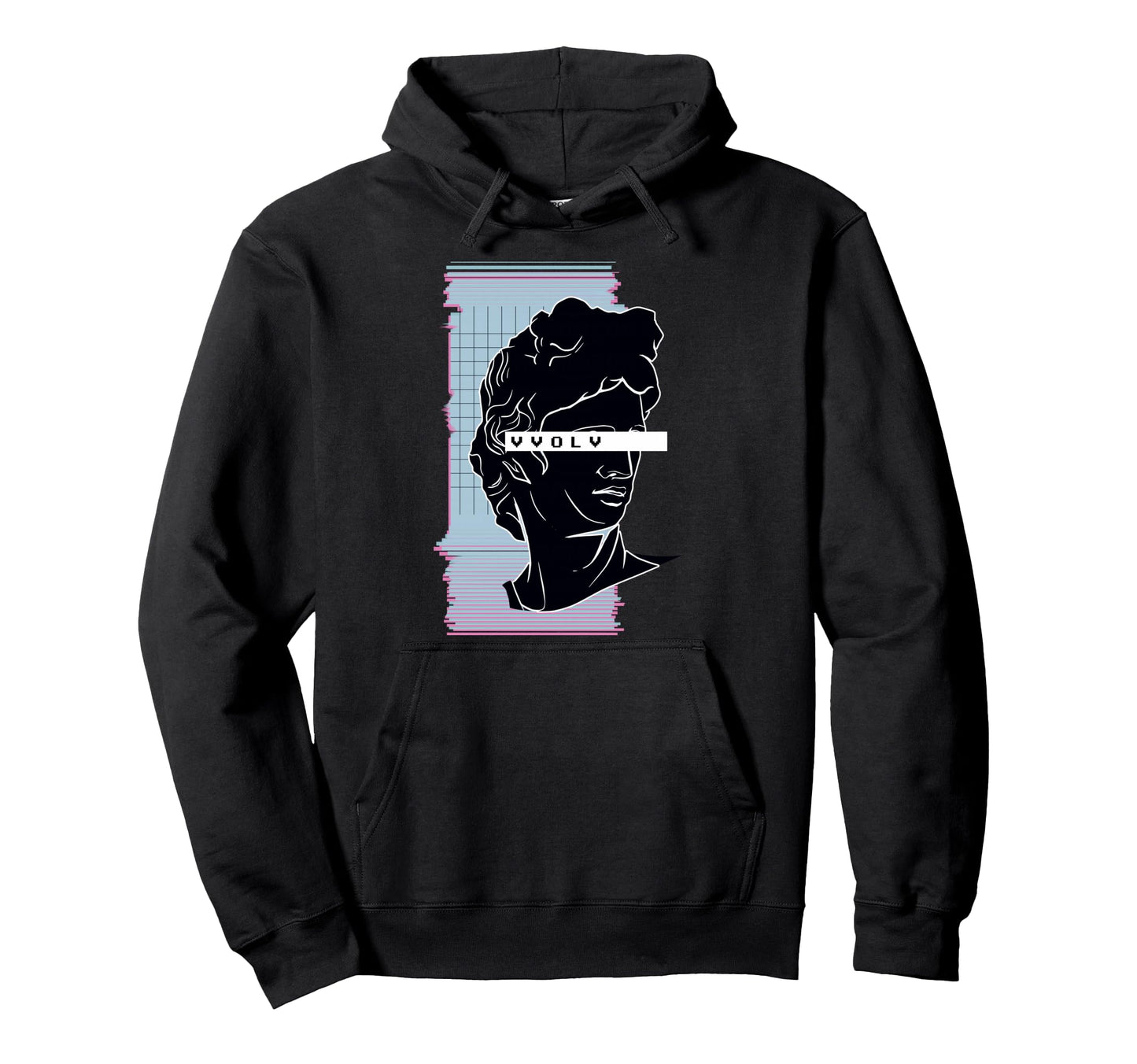 Vaporwave Retrowave Vvolv Roman Glitch Art Hoodie - Trendy Graphic Unisex - T-Shirt, Sweatshirt, Hoodie