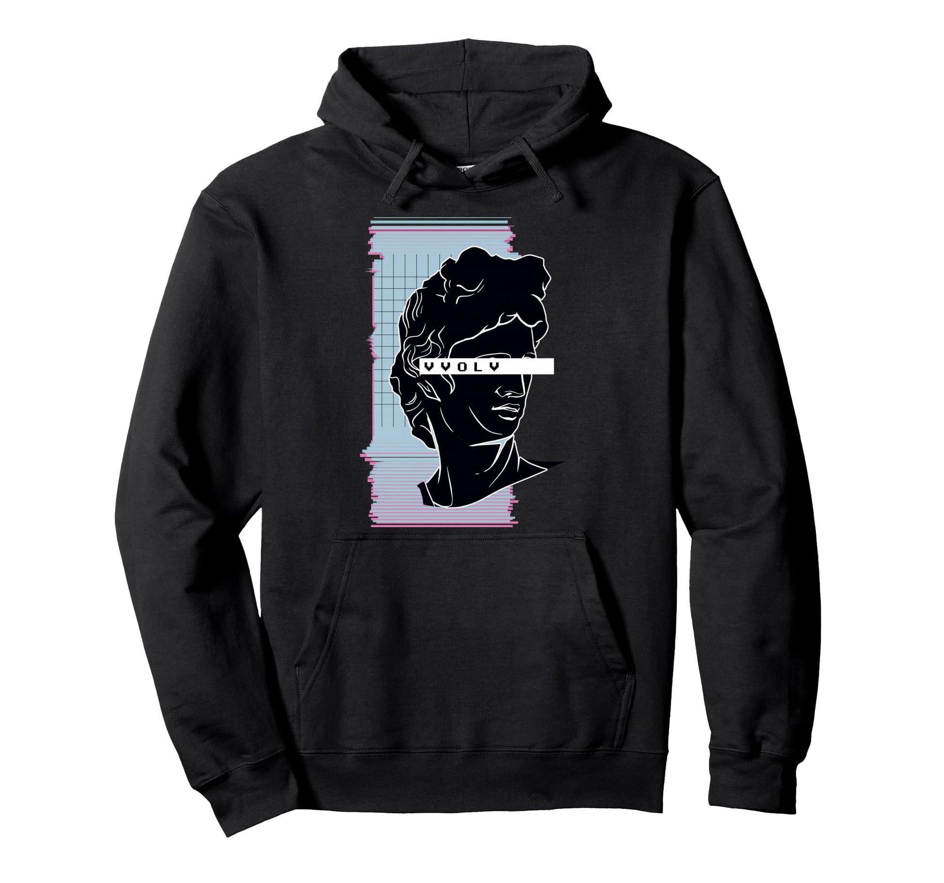Vaporwave Retrowave Vvolv Roman Glitch Art Hoodie - Trendy Graphic Unisex - T-Shirt, Sweatshirt, Hoodie