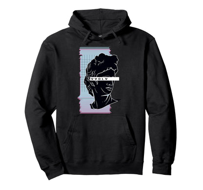 Vaporwave Retrowave Vvolv Roman Glitch Art Hoodie - Trendy Graphic Unisex - T-Shirt, Sweatshirt, Hoodie