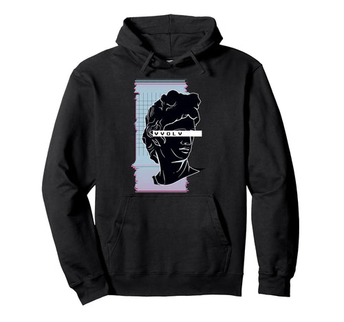 Vaporwave Retrowave Vvolv Roman Glitch Art Hoodie - Trendy Graphic Unisex - T-Shirt, Sweatshirt, Hoodie