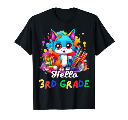 Hello 3Rd Grade Back To School First Day T-Shirt - Trendy Graphic Unisex - T-Shirt, Sweatshirt, Hoodie
