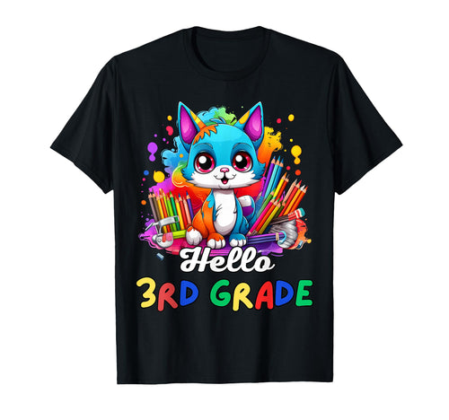 Hello 3Rd Grade Back To School First Day T-Shirt - Trendy Graphic Unisex - T-Shirt, Sweatshirt, Hoodie