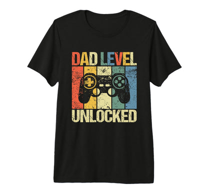 Dad Level Unlocked Gaming Controller T-Shirt - Streetwear Style Men Women - T-Shirt, Sweatshirt, Hoodie