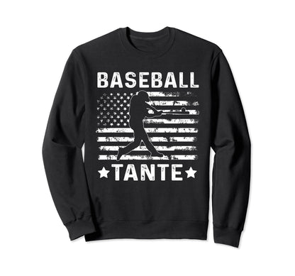 Baseball Tante Aunt Usa Flag 4Th Sweatshirt - Fun Novelty Design Men Women - T-Shirt, Sweatshirt, Hoodie