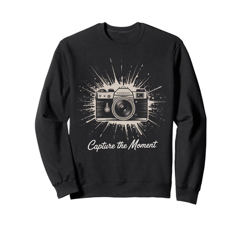 Capture Moment Camera Sweatshirt - Casual Everyday Wear Men Women - T-Shirt, Sweatshirt, Hoodie