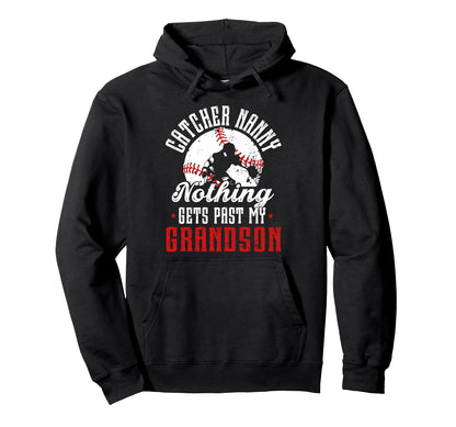 Baseball Catcher Nanny Proud Nanny Baseball Hoodie - Trendy Graphic Unisex - T-Shirt, Sweatshirt, Hoodie
