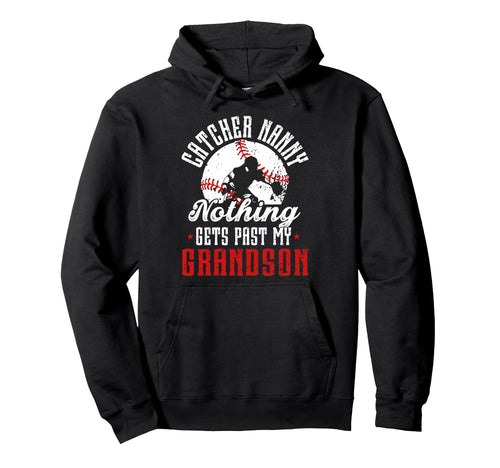 Baseball Catcher Nanny Proud Nanny Baseball Hoodie - Trendy Graphic Unisex - T-Shirt, Sweatshirt, Hoodie