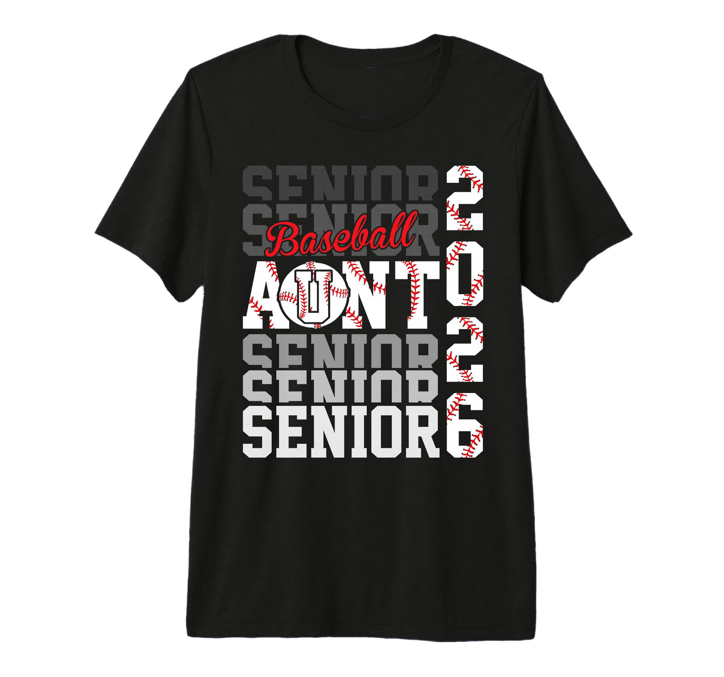 2026 Baseball Senior Aunt T-Shirt - Fun Novelty Design Men Women - T-Shirt, Sweatshirt, Hoodie