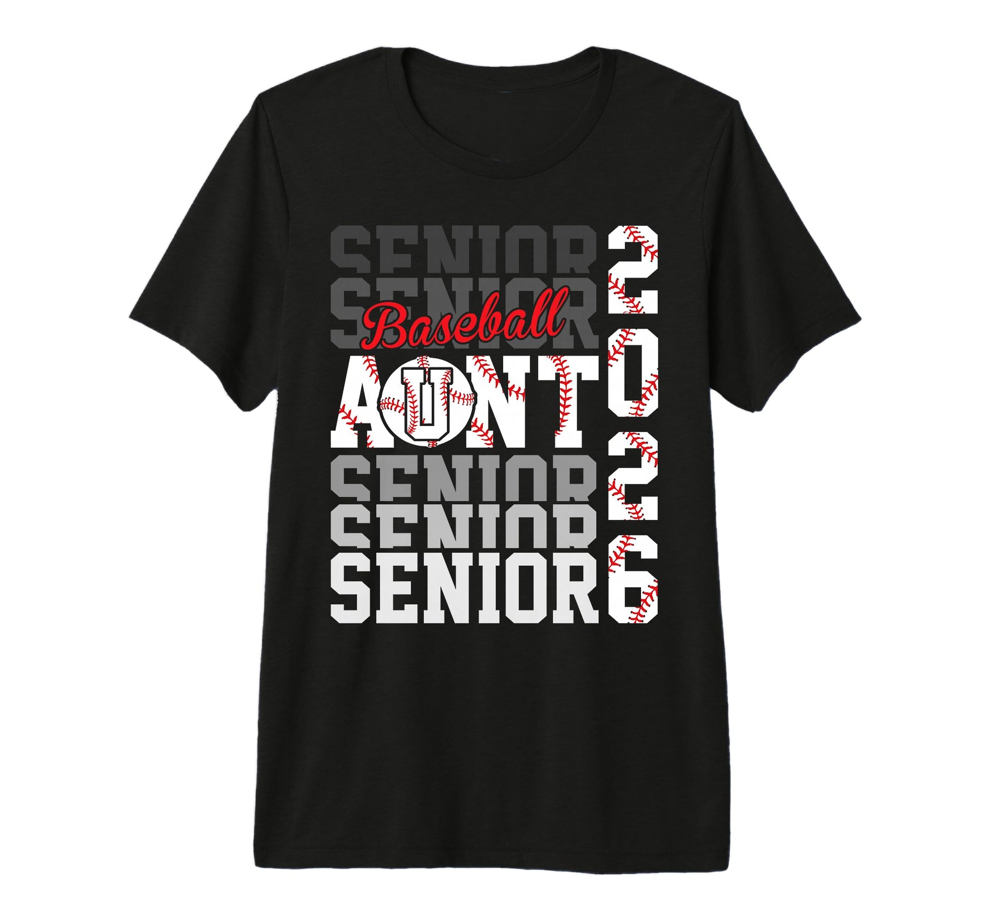 2026 Baseball Senior Aunt T-Shirt - Fun Novelty Design Men Women - T-Shirt, Sweatshirt, Hoodie