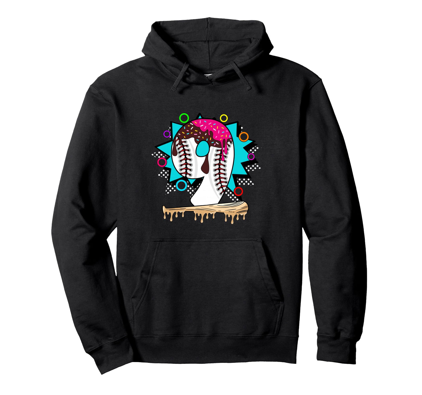 9Th Birthday Baseball Hoodie - Graphic Print for Adults - T-Shirt, Sweatshirt, Hoodie