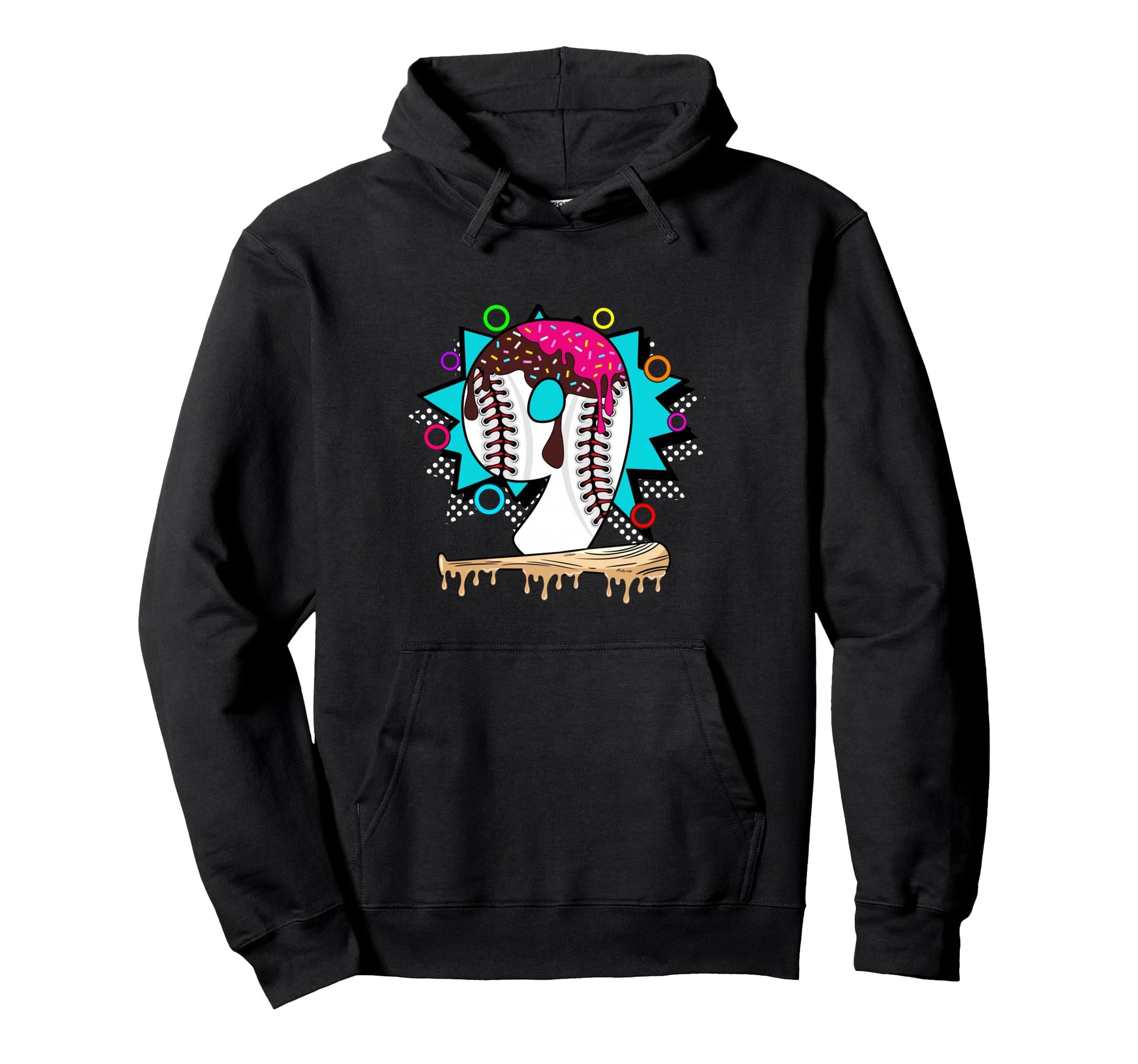 9Th Birthday Baseball Hoodie - Fun Novelty Design for Adults - T-Shirt, Sweatshirt, Hoodie