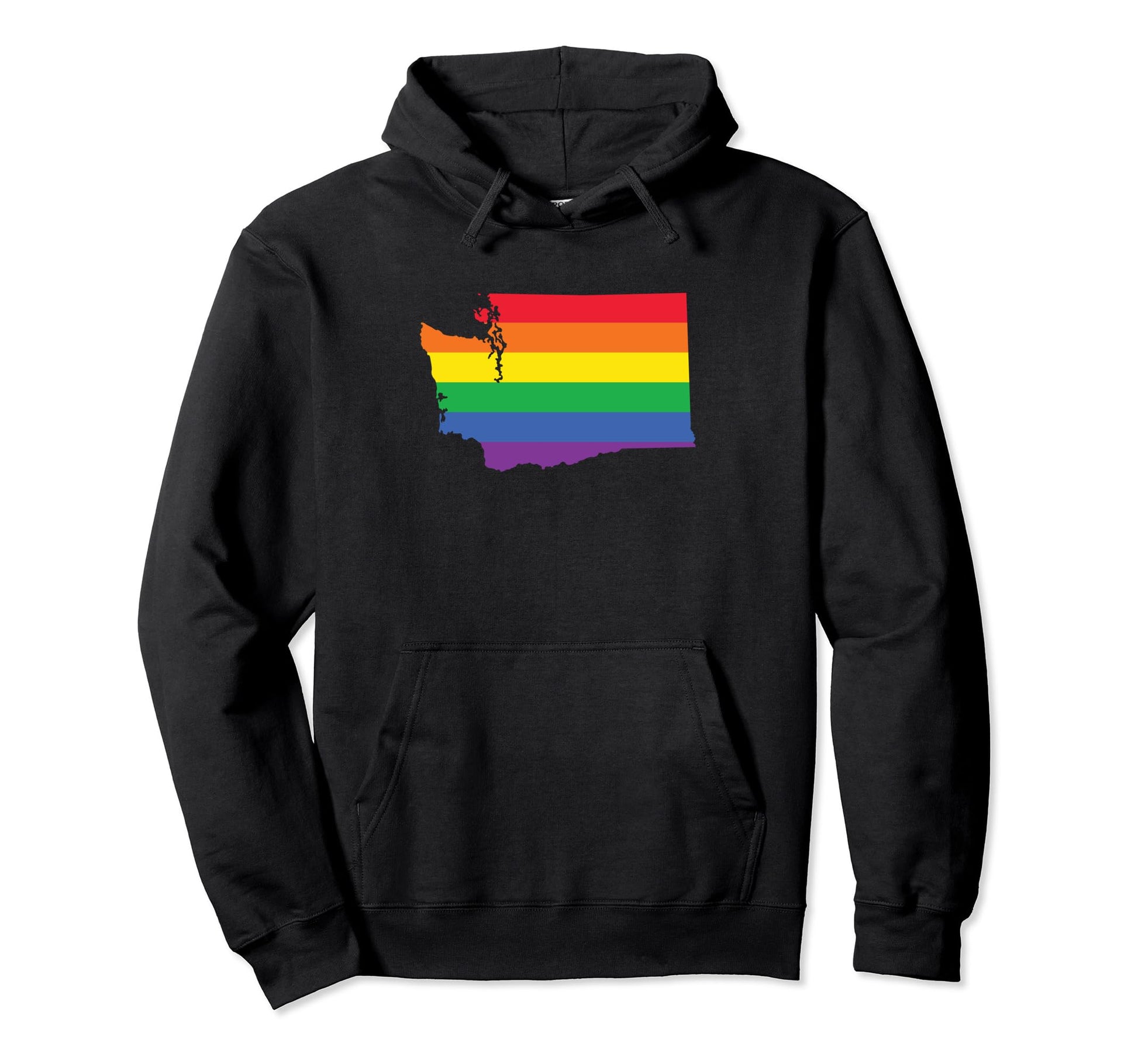 Washington Lgbtq Rainbow Flag Gay Pride Hoodie - Graphic Print Unisex - T-Shirt, Sweatshirt, Hoodie
