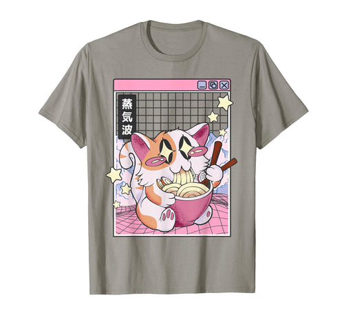 Cat Ramen Noodles Kawaii T-Shirt - Casual Everyday Wear Men Women - T-Shirt, Sweatshirt, Hoodie