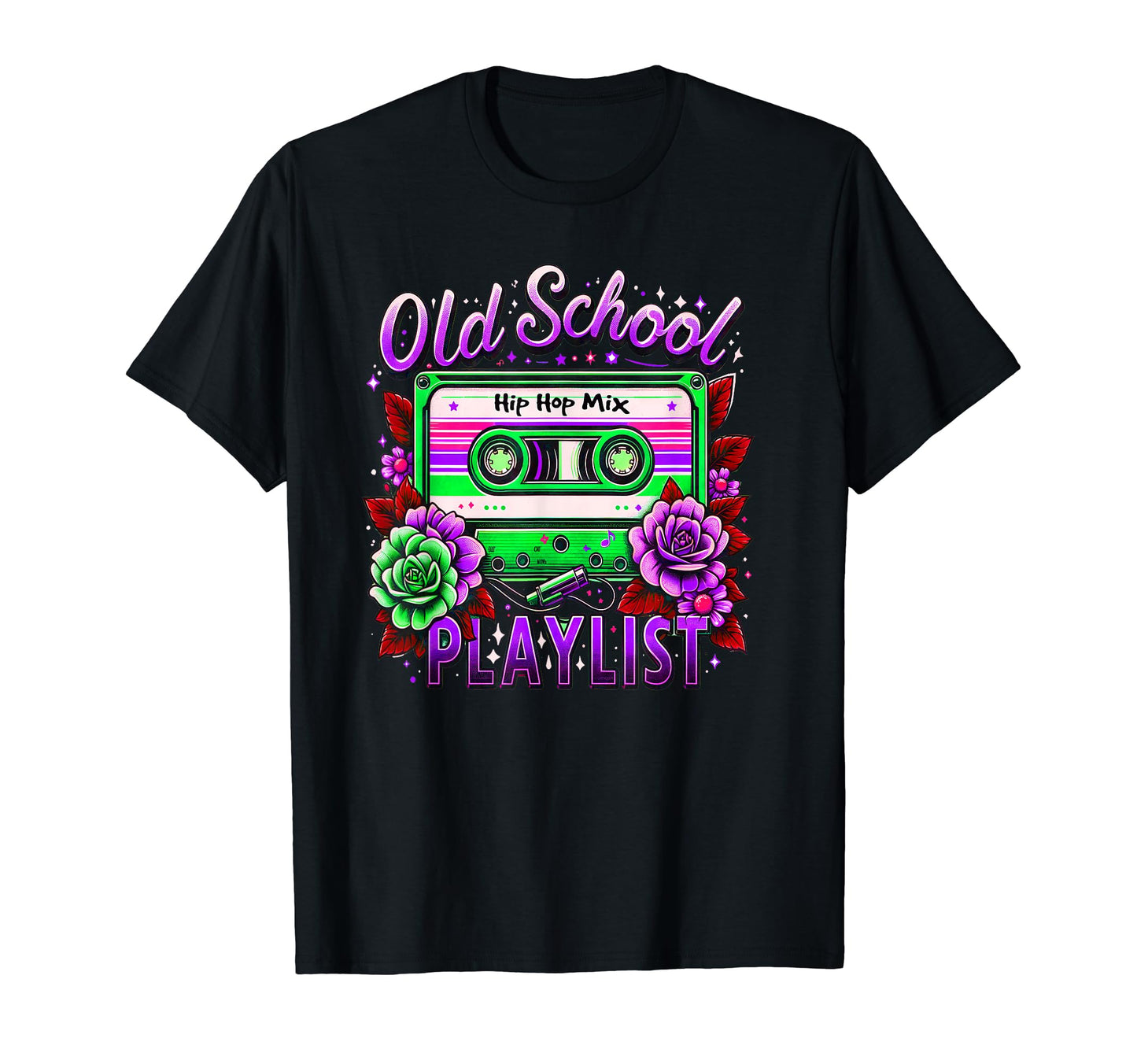 80S Old School Hip Hop Mix Cassette T-Shirt - Aesthetic Graphic for Adults - T-Shirt, Sweatshirt, Hoodie