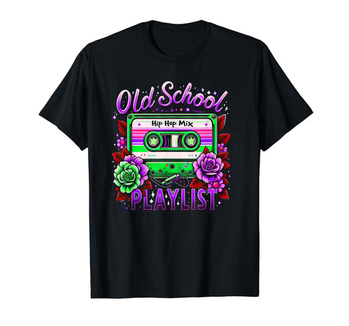 80S Old School Hip Hop Mix Cassette T-Shirt - Aesthetic Graphic for Adults - T-Shirt, Sweatshirt, Hoodie