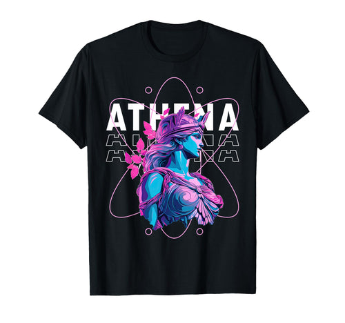Greek Mythology Athena Statue Vaporwave T-Shirt - Graphic Print Unisex - T-Shirt, Sweatshirt, Hoodie