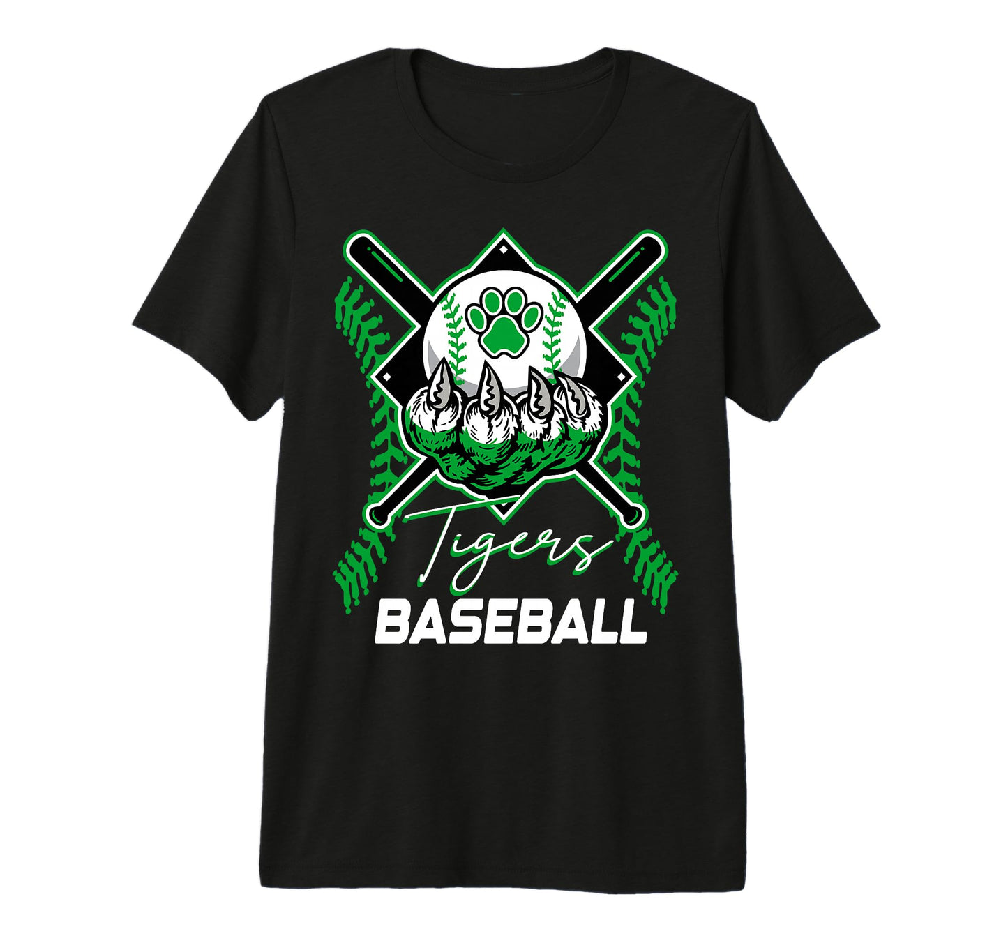 Tigers Baseball Mom Game Day Paw T-Shirt - Casual Everyday Wear Unisex - T-Shirt, Sweatshirt, Hoodie