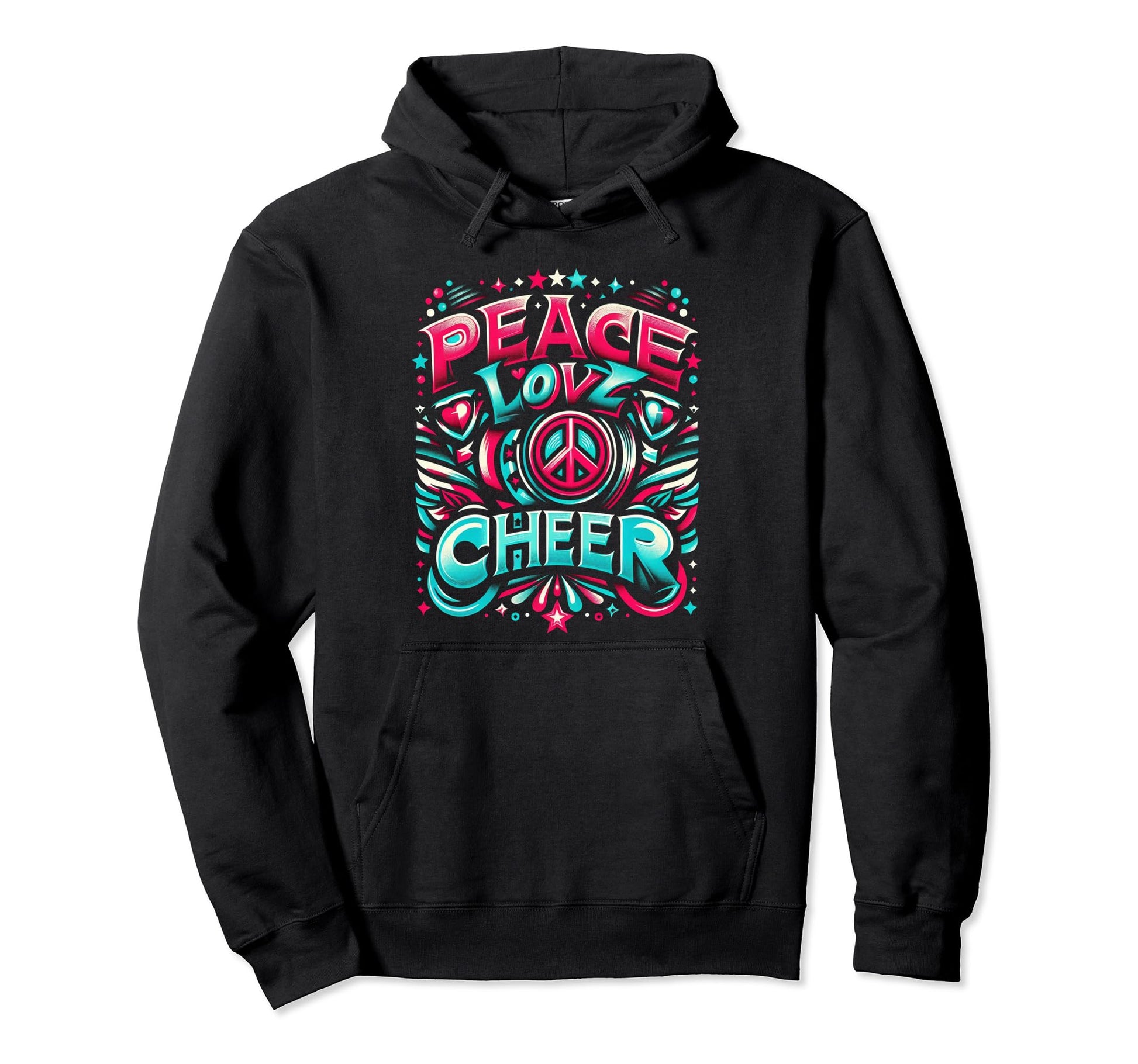 Joyful Life Peace Love And Cheer Hoodie - Graphic Print Men Women - T-Shirt, Sweatshirt, Hoodie