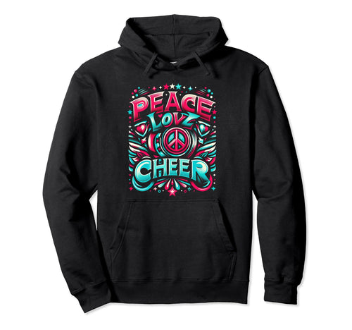 Joyful Life Peace Love And Cheer Hoodie - Graphic Print Men Women - T-Shirt, Sweatshirt, Hoodie