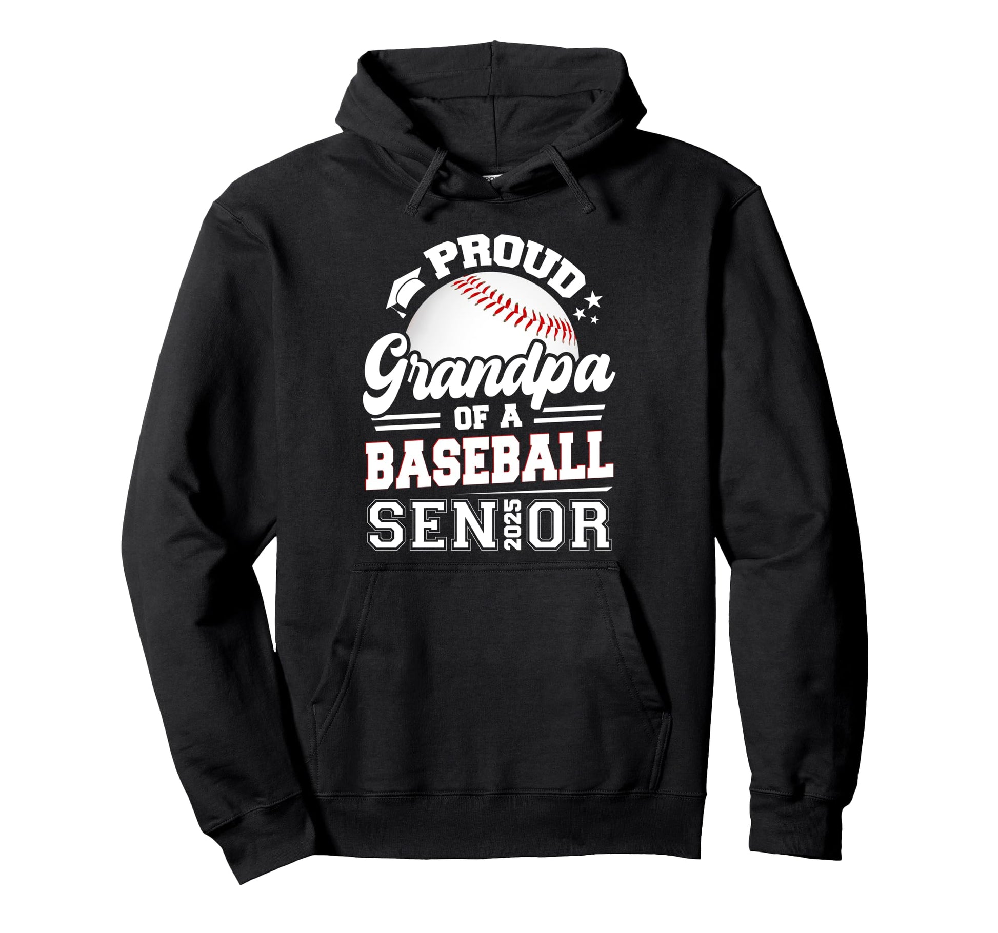 Proud Grandpa Baseball Senior 2025 Hoodie - Casual Everyday Wear Unisex - T-Shirt, Sweatshirt, Hoodie