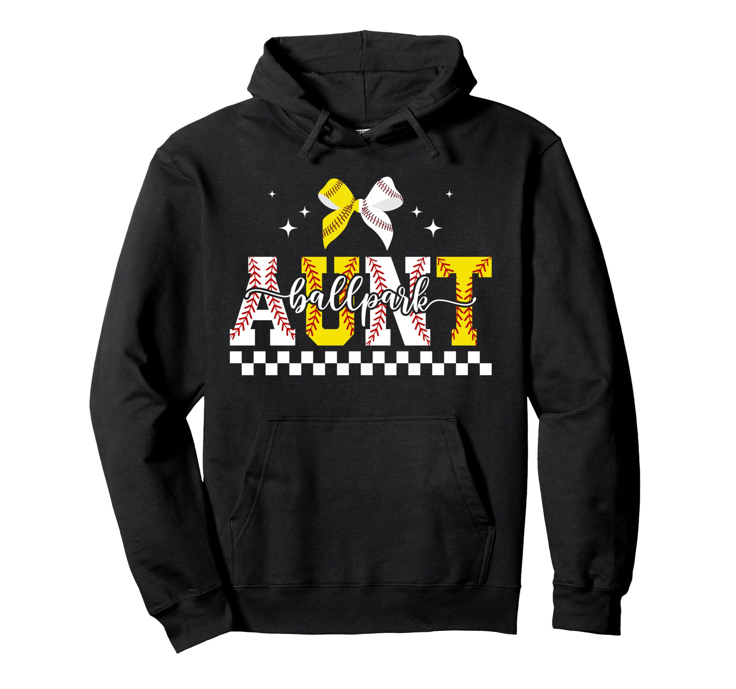 Ballpark Aunt Baseball Softball Aunt Hoodie - Novelty Apparel Men Women - T-Shirt, Sweatshirt, Hoodie