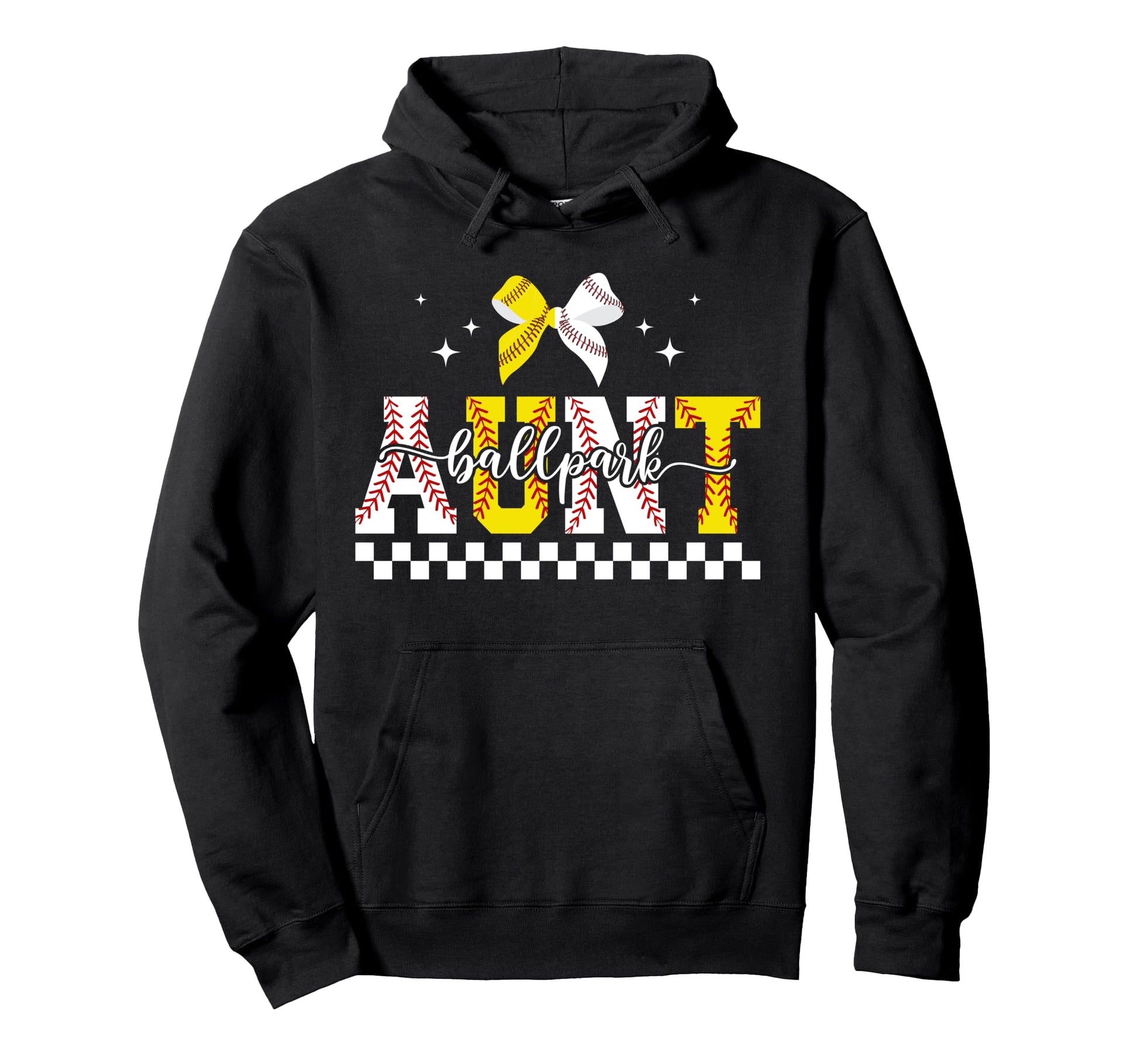 Ballpark Aunt Baseball Softball Aunt Hoodie - Novelty Apparel Men Women - T-Shirt, Sweatshirt, Hoodie