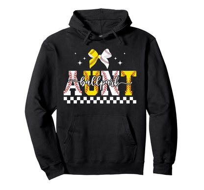 Ballpark Aunt Baseball Softball Aunt Hoodie - Novelty Apparel Men Women - T-Shirt, Sweatshirt, Hoodie