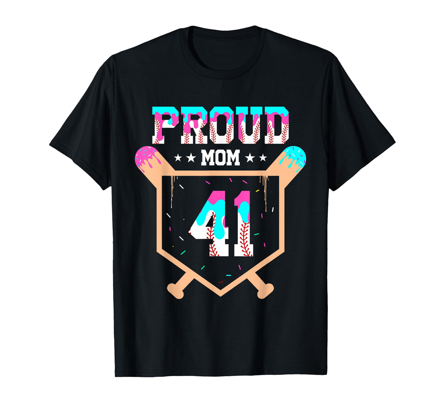 Proud Mom Baseball Player Number 41 Ice T-Shirt - Custom Art Print Unisex - T-Shirt, Sweatshirt, Hoodie